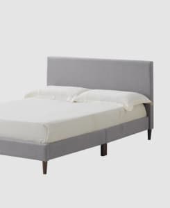 Queen Bed (Upholstered) - Temple & Webster Logan in Grey