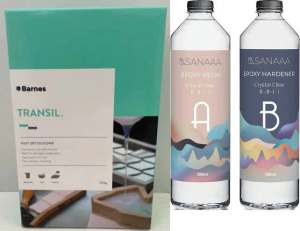 Barnes Transil Liquid Silicone kit, Sanaaa Exposy Resin crystal clear