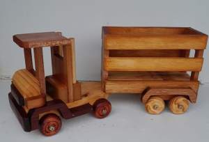 Toy wooden handmade cattle truck
