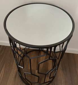 Iron & Mirror Side Table (Shack Furniture) - FIXED PRICE