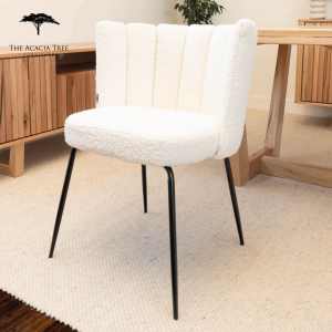 BRAND NEW Aniela Boucle Upholstered Dining Chair (3 colours)