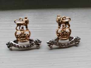 Scarce British Army two lapel PAY CORPS metal badges