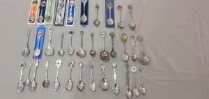 Assorted souvenir spoons