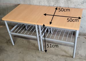 2x Sturdy Metal Bedside Coffee table, like NEW, Carlton pickup