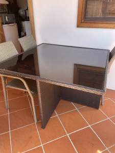 Outdoor table - glass top