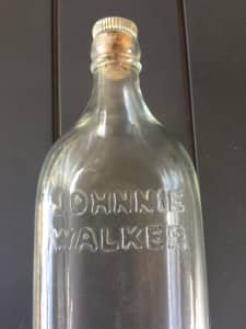 Johnny Walker vintage glass bottle with original stopper