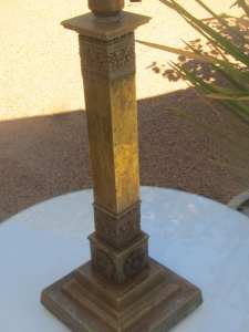 Antique brass table lamp base