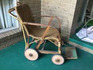 Vintage wicker wheel chair