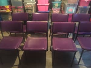 Vintage Chairs Vinyl and Metal Purple