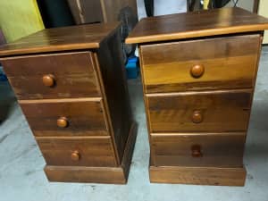 Bedside Tables, pair, solid timber $50 for both