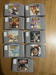Nintendo 64 NUS + 9 games and two controllers