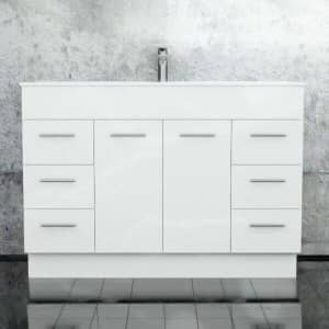 1200mm*470mm*870mmPolyurethane Bathroom Vanity Unit With Ceramic Basin
