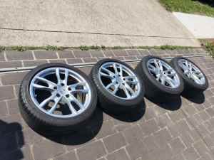 GENUINE 19 INCH PORSCHE BOXSTER CAYMAN S WHEELS AND TYRES FOR SALE!