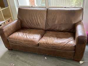 Leather lounge suite 3 x 2