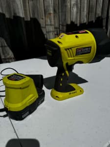 Ryobi spotlight with battery and charger