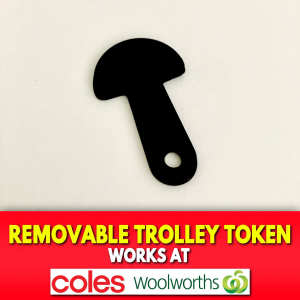 x5 Removable Shopping Trolley Key/Token for Coles & Woolworths