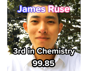 🧪 Chemistry 𝗦𝗧𝗔𝗧𝗘 𝗥𝗔𝗡𝗞 Mark 🧪𝟵𝟵.𝟴𝟱🧪 1st in James Ruse