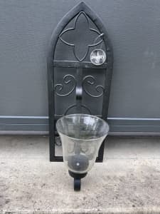 Black wall candle holder