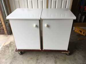 A pair of small cabinets