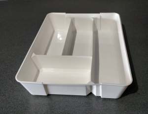White Plastic Cutlery Drawer Tray