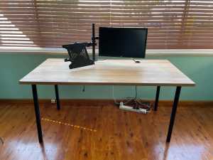 Office desk (wood with black legs)