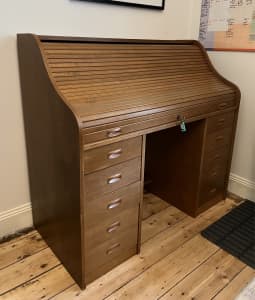 Antique Roll-top Timber Desk