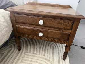 Carved tiger wood bedroom furniture antique bedside tables