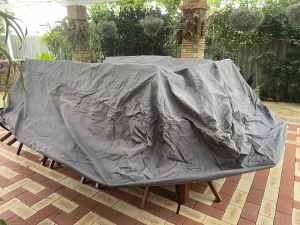 Large Polytuf cover for outdoor table and chairs