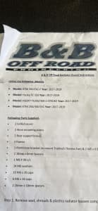 B&B Off-road Radiator Guard Kit KTM/Husqvarna