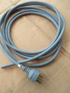 15A flexible 2 core and Earth grey electrical cable, 3.5 metre length