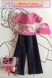 Dolls Clothes Denim & Lace :Suits Barbie type Doll NEW