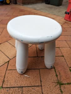 A set of 4 white painted kids stools all for $15