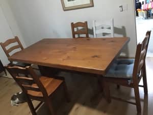 Wooden Table & 5 Chairs