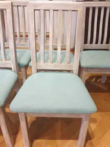 Wooden dining chairs x6