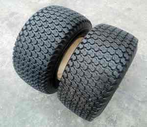Rear wheels and tyres for Kubota 4wd ride on mower