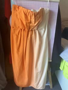 COS Tye Dye Dress - Orange / Beige - Small