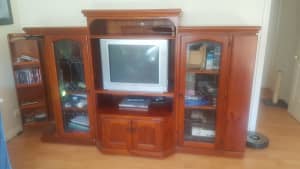 Entertainment Unit with Leadlight glass doors and DVD/CD Storage