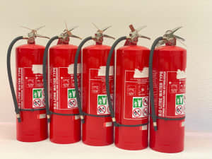 6 x 9 Litre Water Type Fire Extinguishers