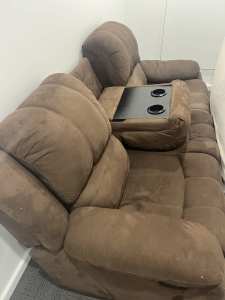 Chocolate brown 3 seater lounge