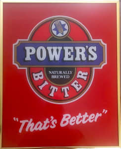 Collectable Beer Sign - 1980s Powers Bitter Framed Sign