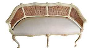 French provincial rattan Louie XVI couch