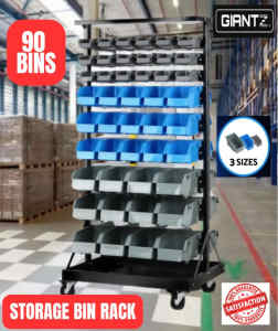 90 Storage Bin Rack Wall Workshop Shelving - Limited Stock