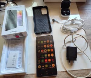 samsung A73 5G phone & accessories, negotiable
