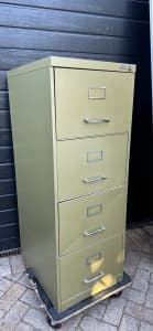 Green metalux 4 drawer filing cabinet