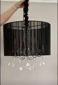 Black & crystal chandelier
