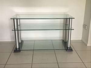 3 shelf glass table cash only