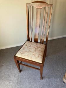 Six antique dining chairs