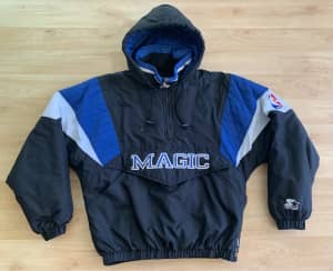 Vintage NBA Starter Orlando Magic Leather Biker Jacket Coat 