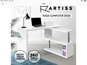 Artiss RADA Computer Desk Office Desk Swivel L-shape