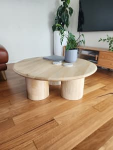 Clover Mango Wood Pillar Leg Coffee Table